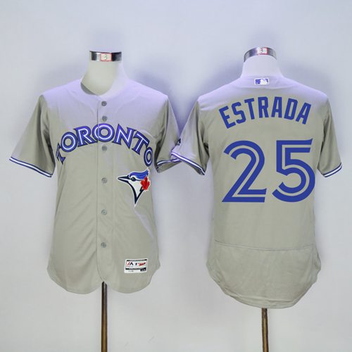 Blue Jays #25 Marco Estrada Grey Flexbase Authentic Collection Stitched MLB Jersey - Click Image to Close